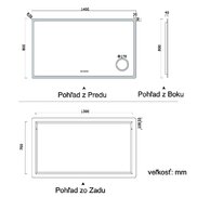 Rozmer zrkadla 140x80 cm