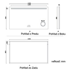 Rozmer zrkadla 140x80 cm