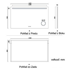 Rozmer zrkadla 140x80 cm