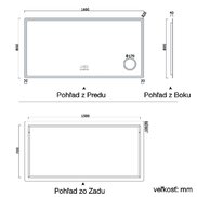 Rozmer zrkadla 160x80 cm