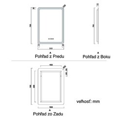 Rozmer zrkadla 50x70 cm