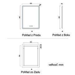 Rozmer zrkadla 60x80 cm