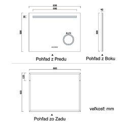 Rozmer zrkadla 80x60 cm